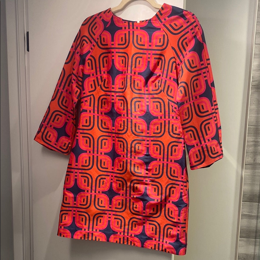 Elizabeth McKay New York Vibrant Geometric Pattern long sleeve Dress size 6